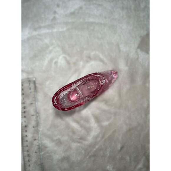 Mosser Glass Co, ( Cranberry Ice ) Pink Glass Rose Slipper Made in USA - Picture 6 of 8
